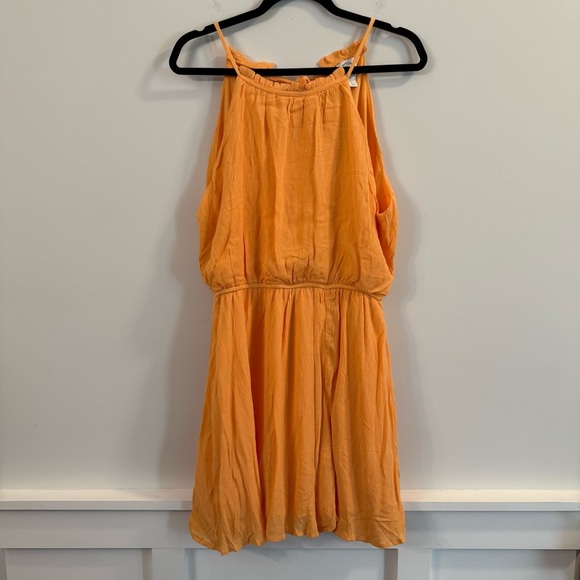 Women’s new Blue Rainn Orange Sleeveless mini Dress size large L - Picture 1 of 4